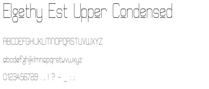 Elgethy Est Upper Condensed font